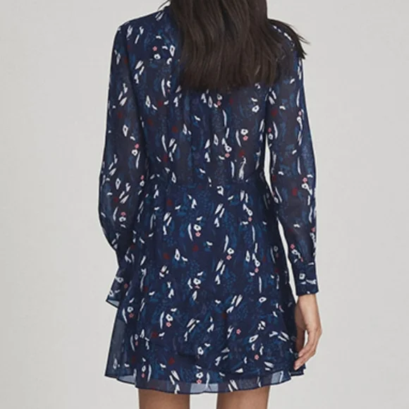 NWT REISS | Maris Long Sleeve Floral Mini Dress - Picture 7 of 9